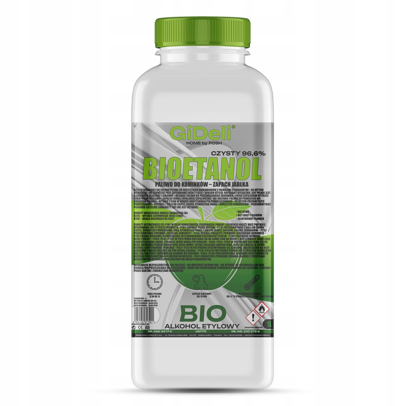 Bioetanol do kominka 1L o zapachu zielonego jabłka biopaliwo