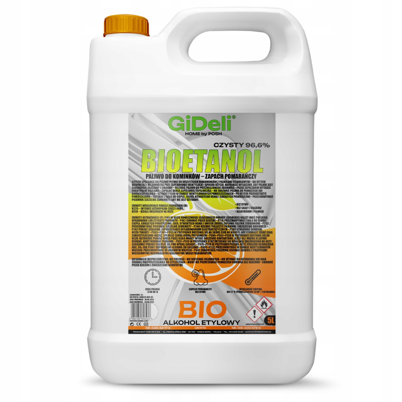 Bioetanol do kominka 5L zapach pomarańczy biopaliwo