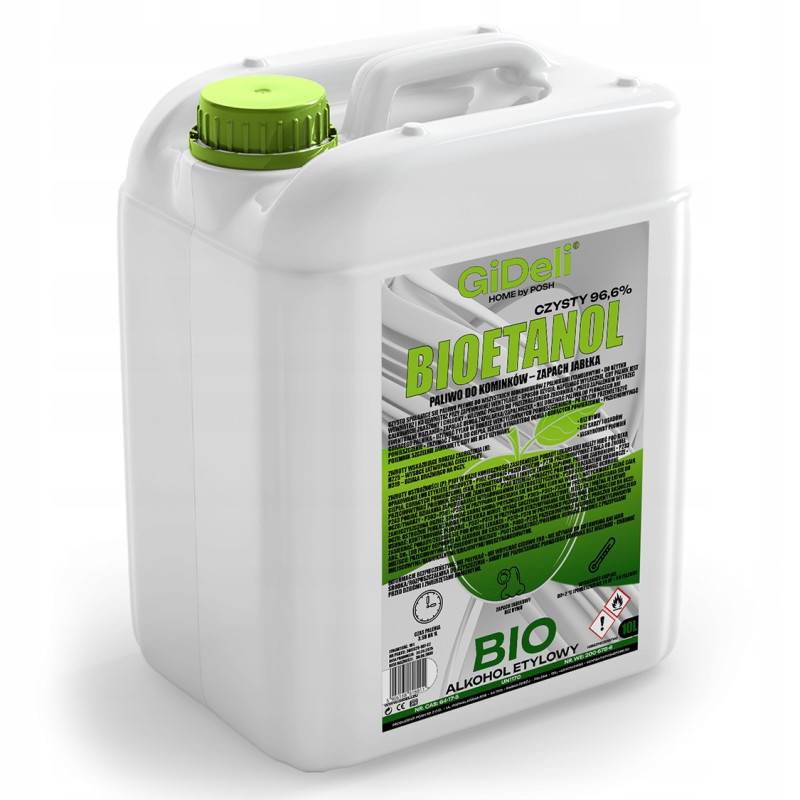 Bioetanol do kominka 10L o zapachu zielonego jabłka biopaliwo