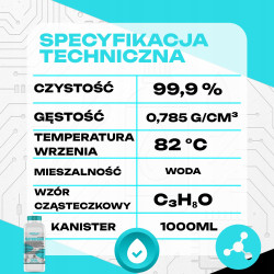 Alkohol Izopropylowy 1L GiDeli IPA Izopropanol 99,9%