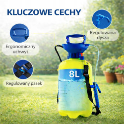 GiDeli Opryskiwacz ręczny przenośny ciśnieniowy 8L