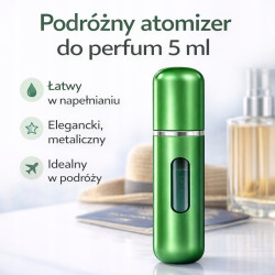 POSH Atomizer na perfumy podróżny zielony 5ml fiolka