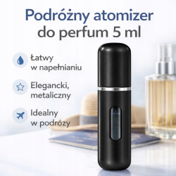 POSH Atomizer na perfumy podróżny czarny 5ml fiolka