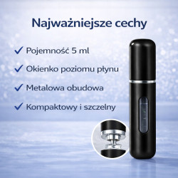 POSH Atomizer na perfumy podróżny czarny 5ml fiolka