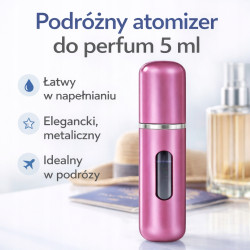 POSH Atomizer na perfumy podróżny pudrowy róż 5ml fiolka