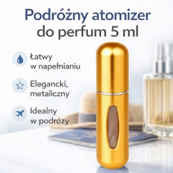 POSH Atomizer na perfumy podróżny złoty połysk 5ml fiolka