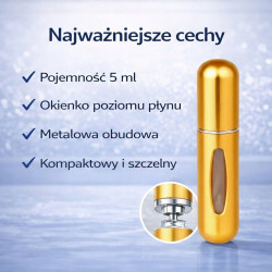 POSH Atomizer na perfumy podróżny złoty połysk 5ml fiolka