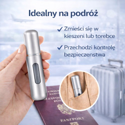 POSH Atomizer na perfumy podróżny srebrny 5ml fiolka